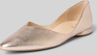 H&ouml;gl Ballerinas aus Leder im Metallic-Look in Rose Gold, Gr&ouml;&szlig;e 36