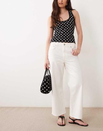 GANT Jeans cropped comodi color crema-Bianco