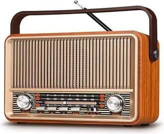 OEM Radio Port&aacute;til J-120 Am Fm, Radio De Transistores Enchufable A La Pared O Con Bater&iacute;a Recargable Para El Hogar Y El Exterior, Altavoz Retro Vintage Co