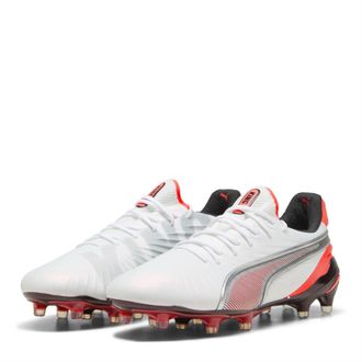 Puma Unisex Accessories King Ultimate Firm Ground Football Boots in White-Silver - Size UK 6.5