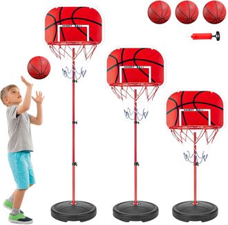 OEM Canasta De Baloncesto Para Exterior Para Ni&ntilde;os, Con 2 Redes, 3 Pelotas De Baloncesto, Inflador Y Herramientas De Instalaci&oacute;n, Poste De Baloncesto Regu