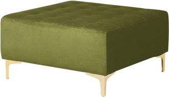 Beliani Beliani - Modern Ottoman Square Footstool Green Velvet Tufted Aberdeen