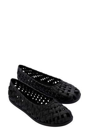 Melissa Possession Water Resistant Jelly Ballet Flat in Black at Nordstrom, Size 10