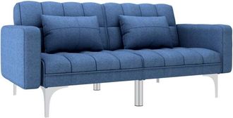 vidaXL Sofá cama de tela azul vidaXL