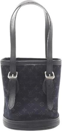 Louis Vuitton Pre-owned Little Bucket Monogram Satijnen Handtas - Dames - Vintage Tas - Zwart - ONE Size - Satijn - Vintage
