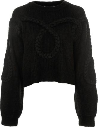Munthe Rondgebreide trui - Dames - Ronde hals truien - Zwart - XS - Truien & Vesten