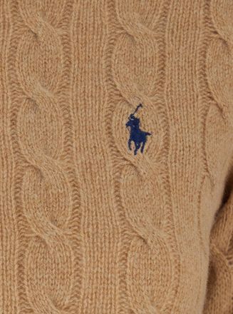 Polo Ralph Lauren Womens Sweater Julianna Beige Wool And Cashmere Tops Top