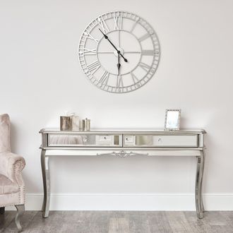 Melody Maison Large Mirrored Console Table - Tiffany Range in Clear