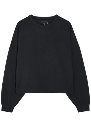 Nike Cropped Jersey Sweatshirt - Black Grey - Xxs (UK4 / Xxs)