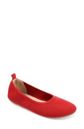 Journee Collection Jersie Knit Ballet Flat in Red at Nordstrom Rack, Size 6.5