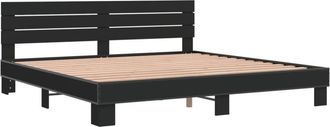 vidaXL Bed Frame without Mattress Black 200x200 cm vidaXL