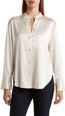 Vince Relaxed Band Collar Button-Up Shirt in Pampas at Nordstrom Rack, Size X-Small
