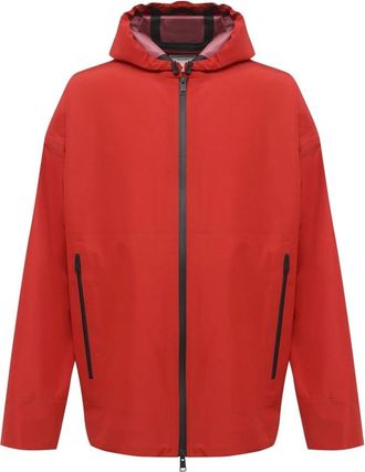 Bottega Veneta Waterafstotend windjack met trekkoord - Heren - Zomerjassen - Rood - XS - Jassen