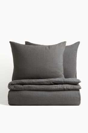 H&M Musselinbettw&auml;sche f&uuml;r Doppel-/Kingsize-Betten - Grau