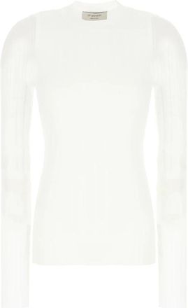 Sportmax Acino 1234 Sheer & Knit Top - Dames - Longsleeves - Wit - M - Polyester - Tops