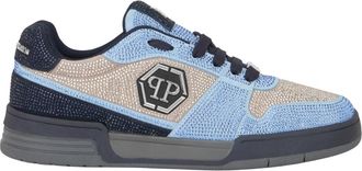 Philipp Plein Low-Top Sneakers P-Force 78 Strass - unisex - Sneakers - Blauw - 40 EU - Leer - Schoenen
