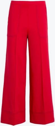 Vilagallo Womens Wide Leg Pant With Seaming In Red