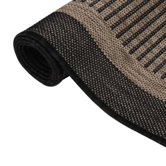 Berkfield Home Outdoor Flatweave Rug 80x250 cm Dark Brown | Size: Medium