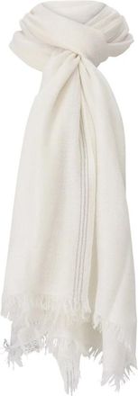 Faliero Sarti Luxe Wol en Zijde Sjaal met Edelstenen - Dames - Sjaals - Wit - ONE Size - Wol - Accessoires