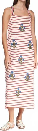 Vilagallo Lilou Embroidered Midi Dress In Multi