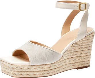 Coach Coach Womens Espadrille Wedge Platform, Chalk, 9 UK