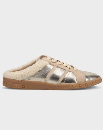 Vaneli Womens Pepper Lace-Up Backless Slide Sneaker In Beige/silver