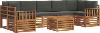 vidaXL Conjunto De Sof&aacute;s De Exterior 8 Uds. Natural Y Antracita Vidaxl