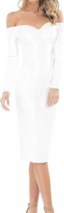 Rachel Allan Off-The-Shoulder Midi Dress In White