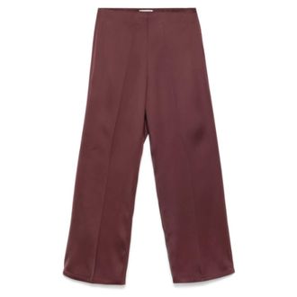 Jil Sander Straight Trousers, female, Brown, M, Burgundy Stylish Trouser