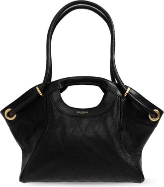 Balmain Leren Tas - Dames - Schoudertassen - Zwart - ONE Size - Leer - Tassen