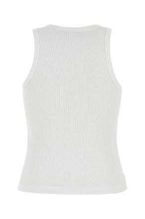 Givenchy Womens White Stretch Cotton Tank Top Exterior: Elastan Maglie