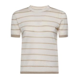 Max Mara T-Shirts, female, Beige, Size: L T-Shirts