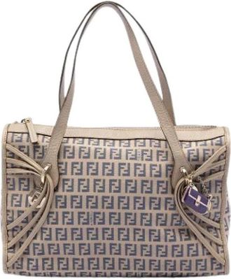 Fendi Pre-owned Handbags, female, Beige, Size: ONE SIZE Pre-owned Canvas Tote
