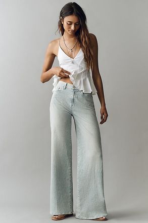 7 For All Mankind Lotta High-Rise Wide-Leg Stripe Jeans