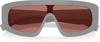 Prada Oversized Rectangular Frame Sunglasses With Triangular Logo Detail