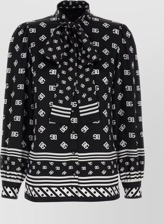 Dolce & Gabbana silk shirt with bow tie detail