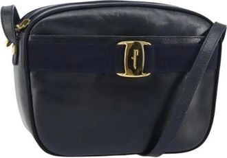 Ferragamo Pre-owned Cross Body Bags, female, Blue, Size: ONE SIZE Pre-owned Leather Crossbody Bag