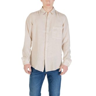 HUGO BOSS Mens Linen Shirt Buttondown - Ivory - Size EU 44 (Mens)