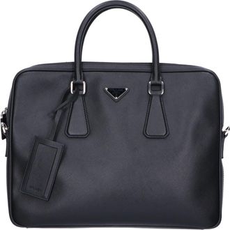 Prada Black Leather Briefcase (Pre-Owned)
