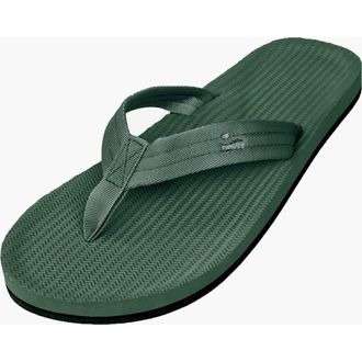 indosole Responsibly-Made Tire Sole Easy Living Flip Flops in Leaf at Nordstrom, Size 12