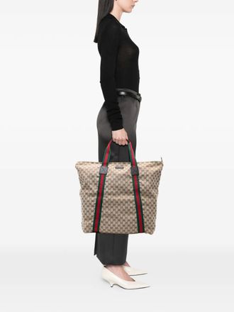 Gucci 2016-2025 GG Canvas Web tote bag - Brown