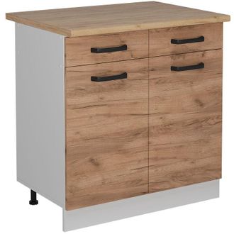 Vicco Mueble Bajo De Cocina R-line, Roble Dorado, 80 Cm Et Roble