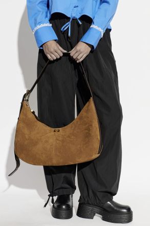 Ganni Bag With Embossed Logo, Womens, Brown