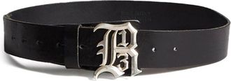 R13 logo-buckle belt - Black