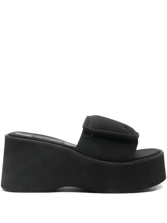 Courrèges Sandali Scuba Wave con plateau 75mm - Nero