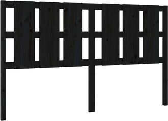 vidaXL Bed Headboard Black 185.5x4x100 cm Solid Wood Pine Vidaxl