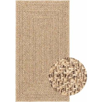 vidaXL Alfombra Zizur Apariencia Yute Interior Exterior Beige 80x150cm Vidaxl