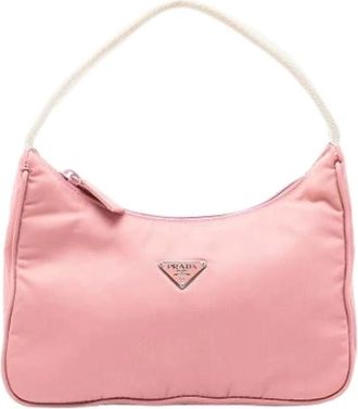Prada Pre-owned Shoulder Bags, female, Pink, Size: ONE SIZE Pre-owned Nylon Vintage Shoulder Bag