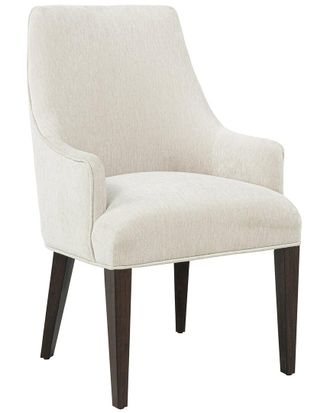 Manhattan Comfort Beever Chenille Dining Armchair With Rubberwood Legs