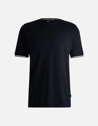 HUGO BOSS Mens Thompson 04 Regular Fit Navy T-Shirt - Black - Size: 44